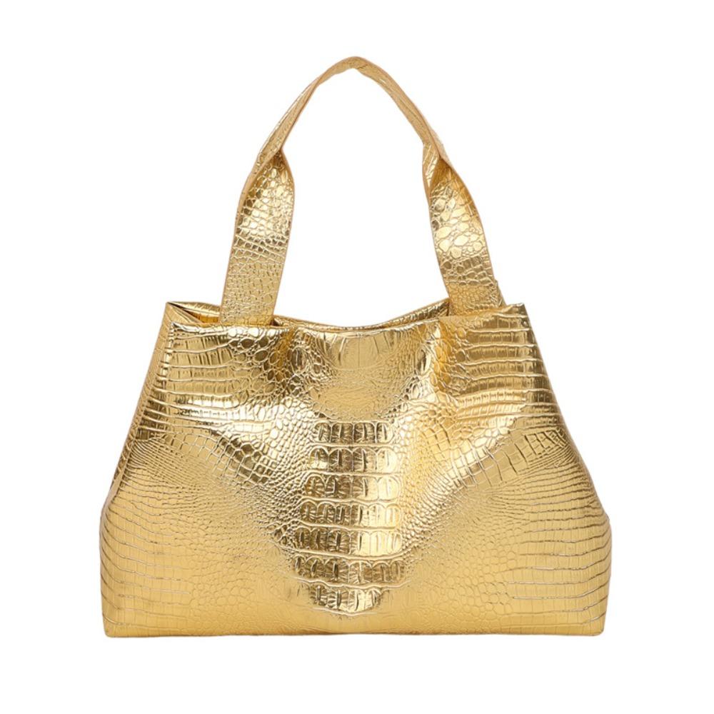 

Женские сумки-крокодил серебристого, золотистого и черного цвета, сумка-тоут для поездок на работу, новая женская сумка-тоут, для улицы