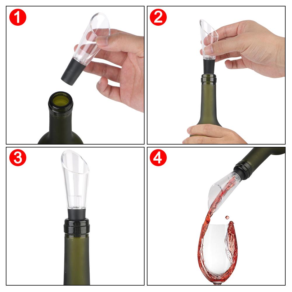 For Red Wine Foil Cutter Wine Opener Air Pressure Vacuum Wine Stopper Pin Type Cork Out Tool Wine Pourer 4 Pcs/Set