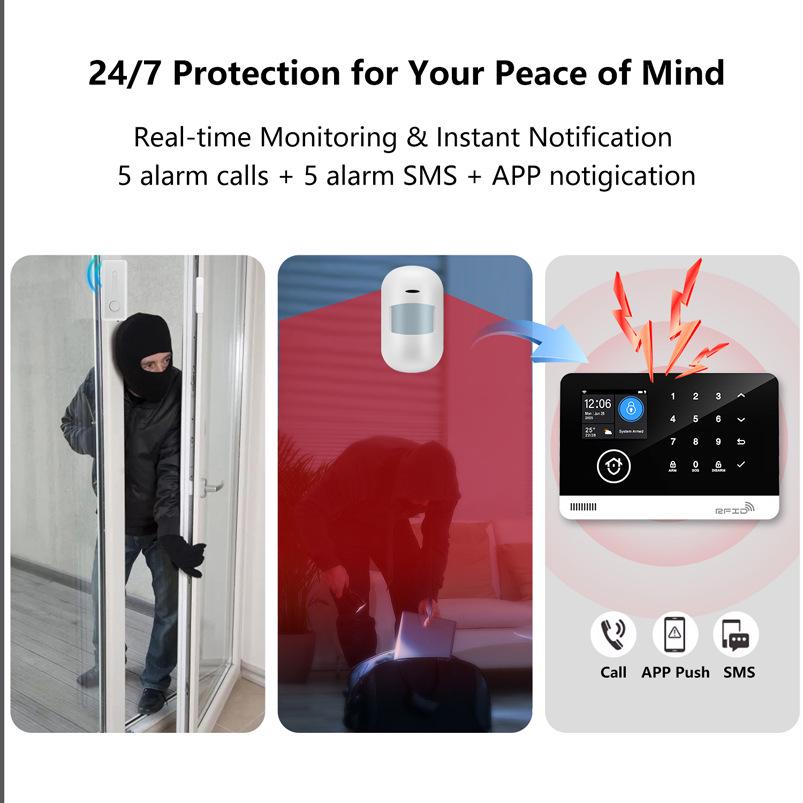 Tuya-Compatible GSM WiFi Wireless Home Anti-Theft Infrared Alarm System