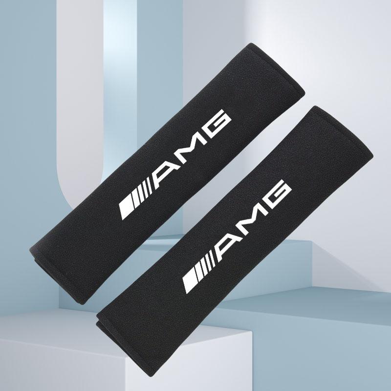 

2Pcs Car Seat Belt Leather Safety Belt Shoulder Covers for Mercedes Benz AMG GLC GLE GLB GLS W204 W205 W203 W211 W212 W213 Auto чёрный