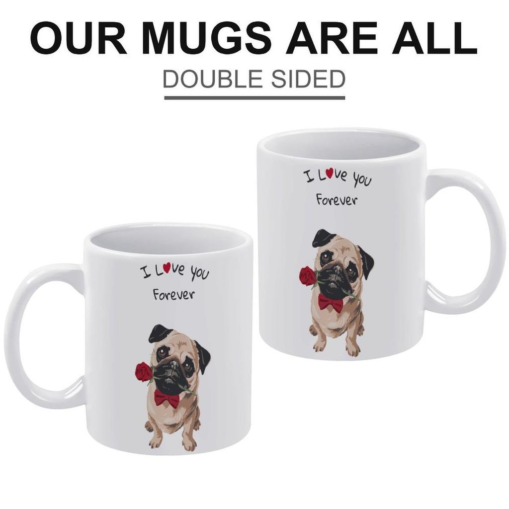 1 Packung 11oz Weiße Keramiktasse beidseitig bedruckt Kunstwerk-Anzeige Zuverlässige Kaffeetasse Perfekt für den Heim- und Bürogebrauch