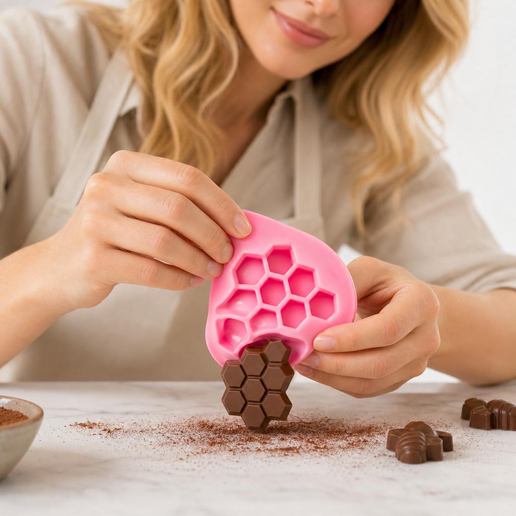 3pc Silicone Mold Set for Cake Baking Soap Making Honeycomb Bee Sunflower Design Flexible Nonstick Molds for Crafting and Baking