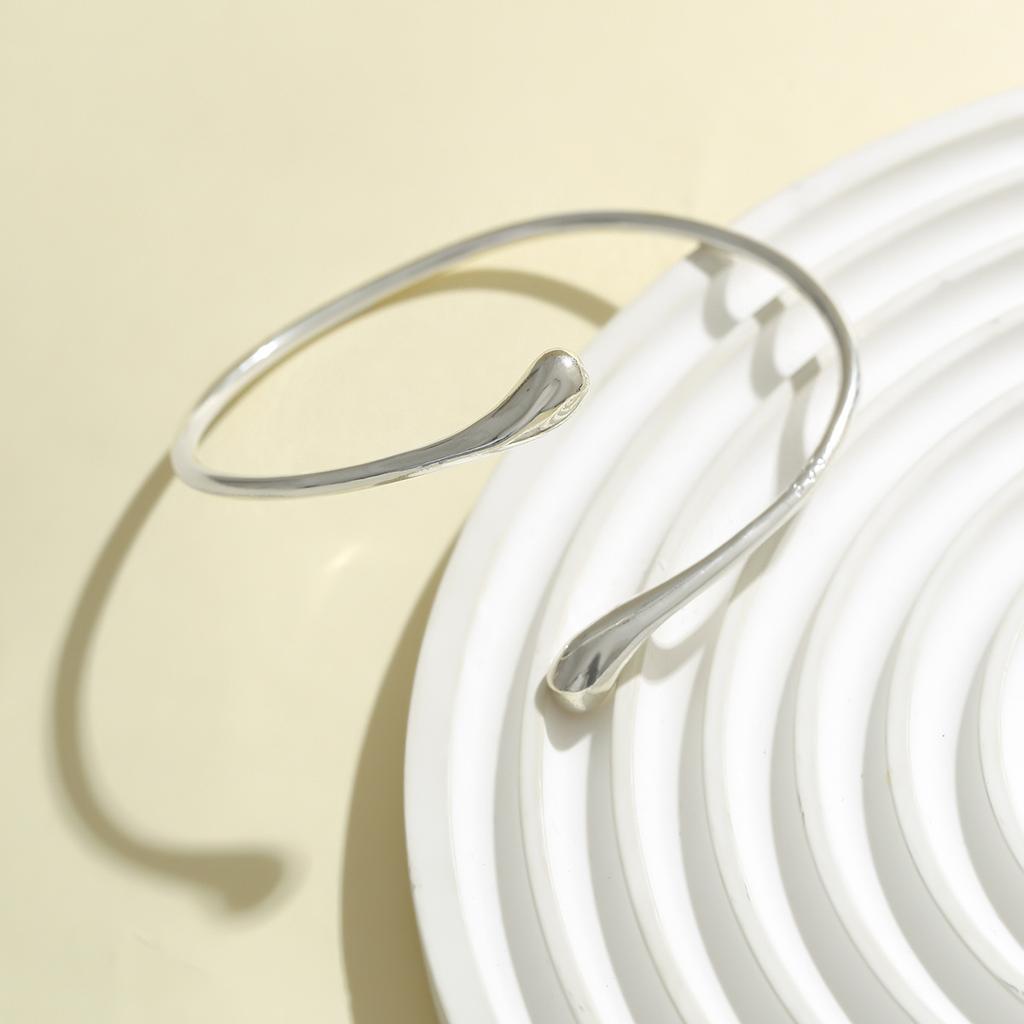 FTCY Vintage Simple Upper Arm Bracelet for Women Trendy Geometric Water Drop Shape Bangles Adjustable Women's Jewelry