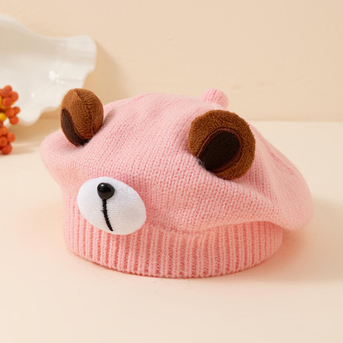 

Милый мультяшный берет в корейском стиле для детей - Вязаная шерстяная шапка для мальчиков и девочек, Идеально подходит для осени и зимы