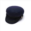 Gorra Azul Marino Cerrada, sombrero de copa plana para circunferencia de cabeza pequeña, sombrero de capitán estilo europeo y americano, gorra de marinero, sombrero de moda casual militar talla grande