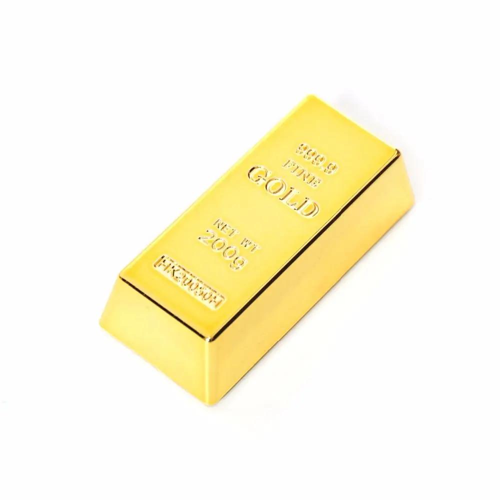 Gold Brick Shape Fridge Magnet Creative Refrigerator Magnets Decoration Craft Kitchen Home Decor Birthday Gift