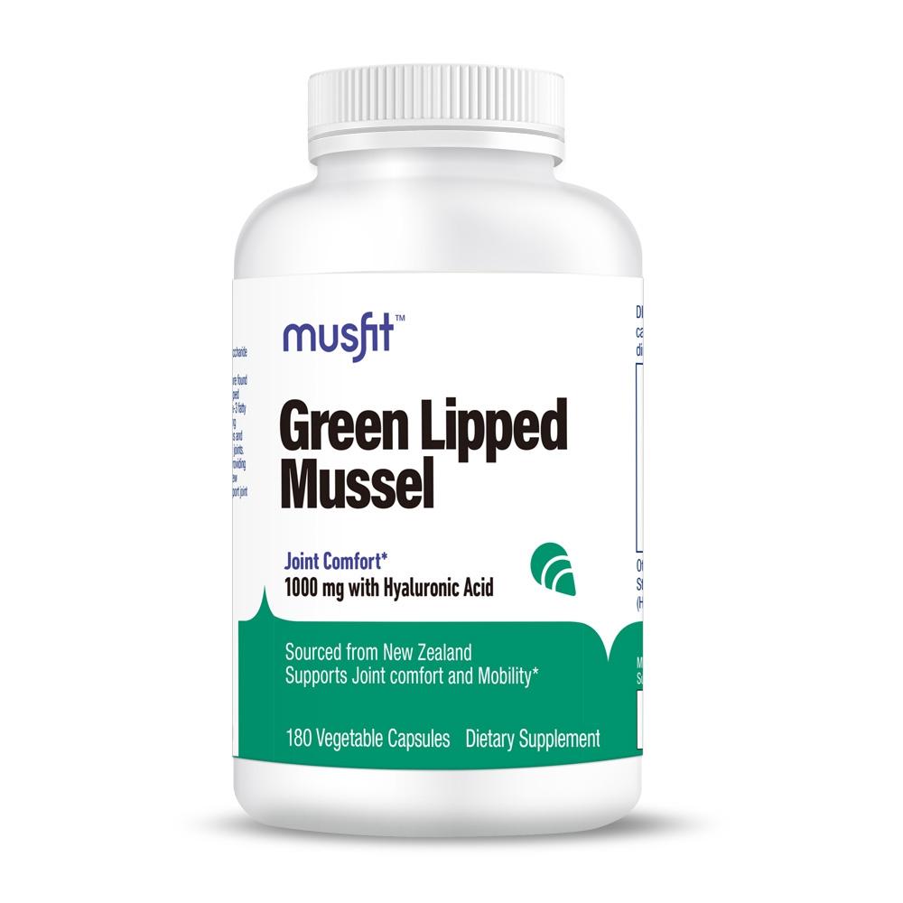 

Green Lipped Mussel 1000 mg with Hyaluronic Acid, 180 Vegetable Capsules