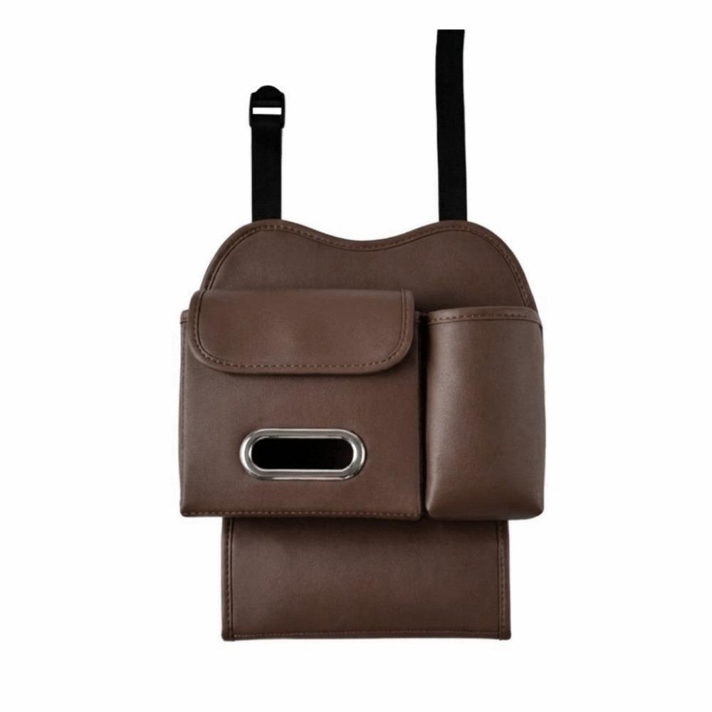 Space Saving Car Backseat Organizer PU Leather Car Seat Back Tissue Box Car Cup Holder Rear Seat