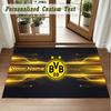 Crystal Velvet Square Rug Custom NameBorussia Dortmund Pattern Non Slip Home Floor Decor Rug