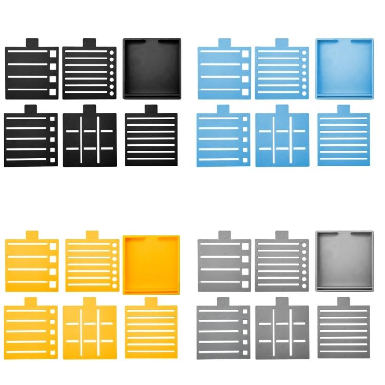 Sticky Note Holder Set Dispenser with Line Drawing Template Storage Container Memo Pad Holder with 5 Stencils