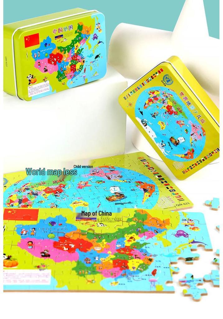 Magnetic World Puzzle Map for Kids - Educational Geography Board Game