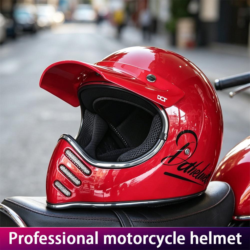Motorcycle Helmet Hawk-billed Helmet Is Suitable for Off-road Vehicle Retro Cruise Tip Motorcycle Space Helmet.