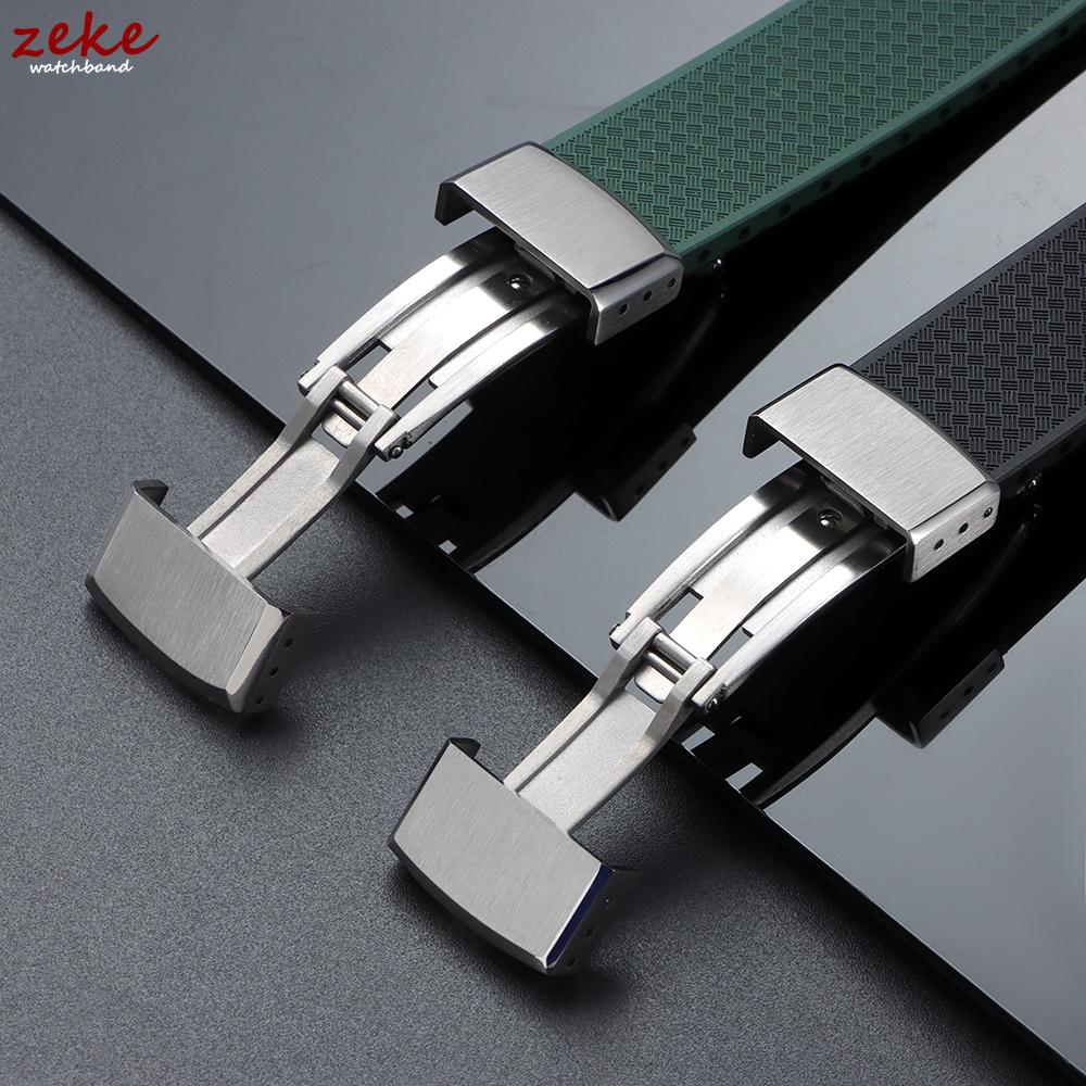 16mm 18mm 20mm Stainless Steel Watch Buckle Double Click Butterfly Watch Clasp Replacement Folding Buckle for Rubber Watch Strap