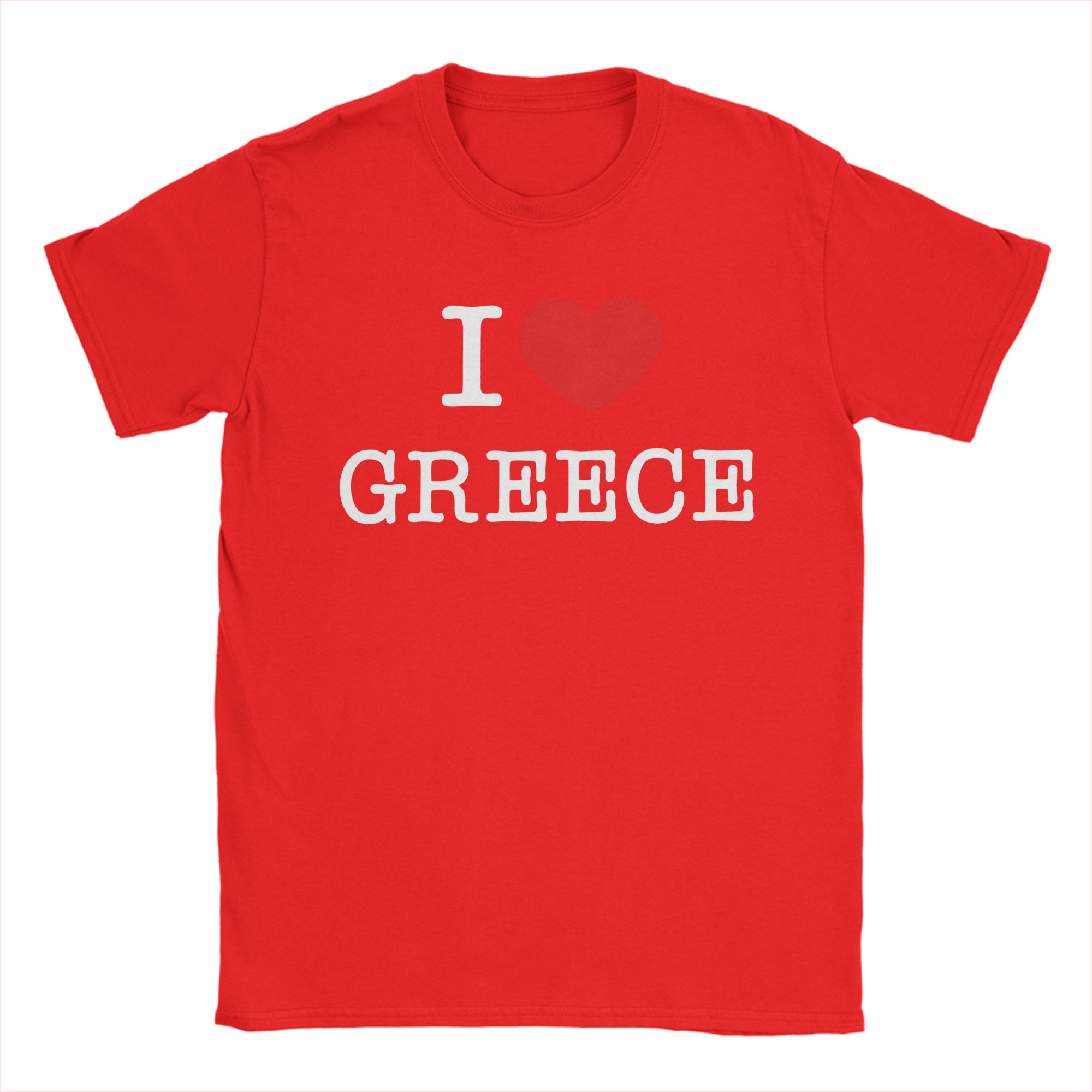 

Men I Love Greece T Shirts Celebrate Greek Culture Pure Cotton Tops Casual Short Sleeve O Neck Tees Gift Idea TShirt S