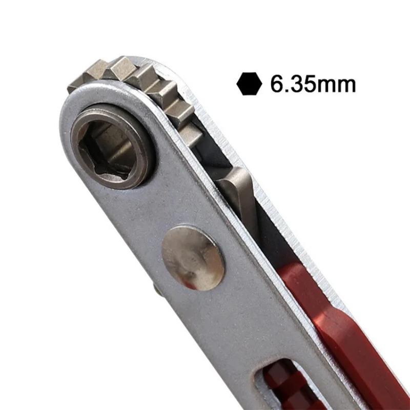 Mini Multifunctional Bidirectional Forward and Reverse Ratchet Screwdriver Elbow Flat Head Wrench Cross Screwdriver Slotted Tool