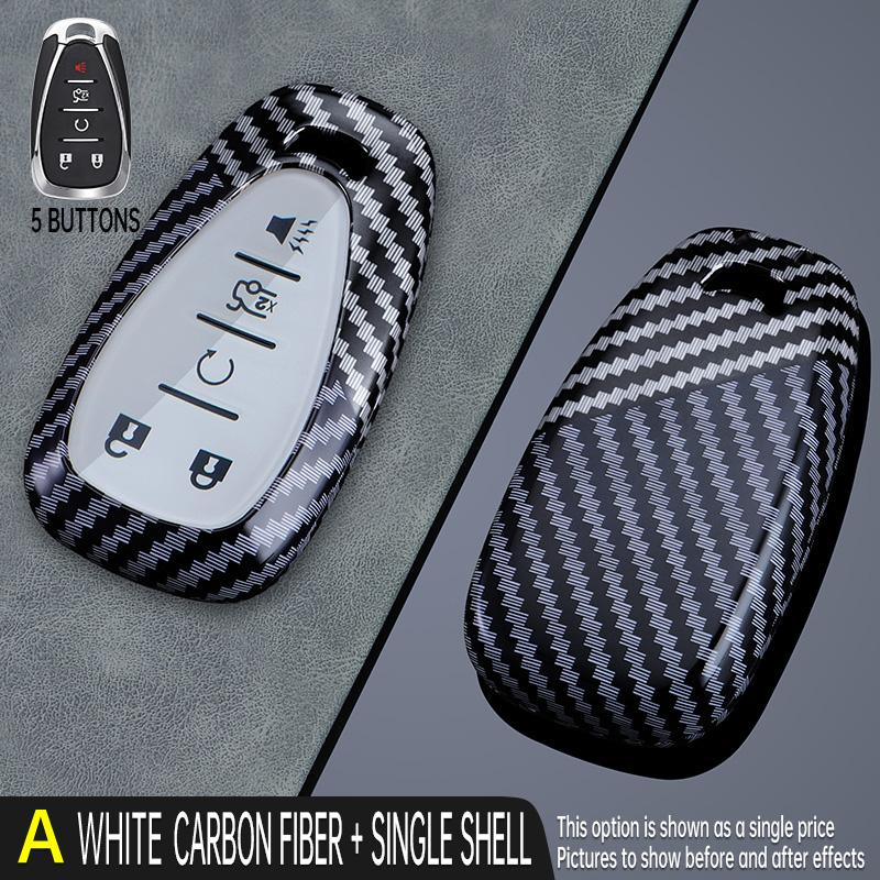 Copritasto in Fibra di Carbonio Custodia Guscio per Chiave Auto Chevrolet Onix Equino Cruze Spark Sonic Camaro Volt Bolt Malibu Blazer Traverse