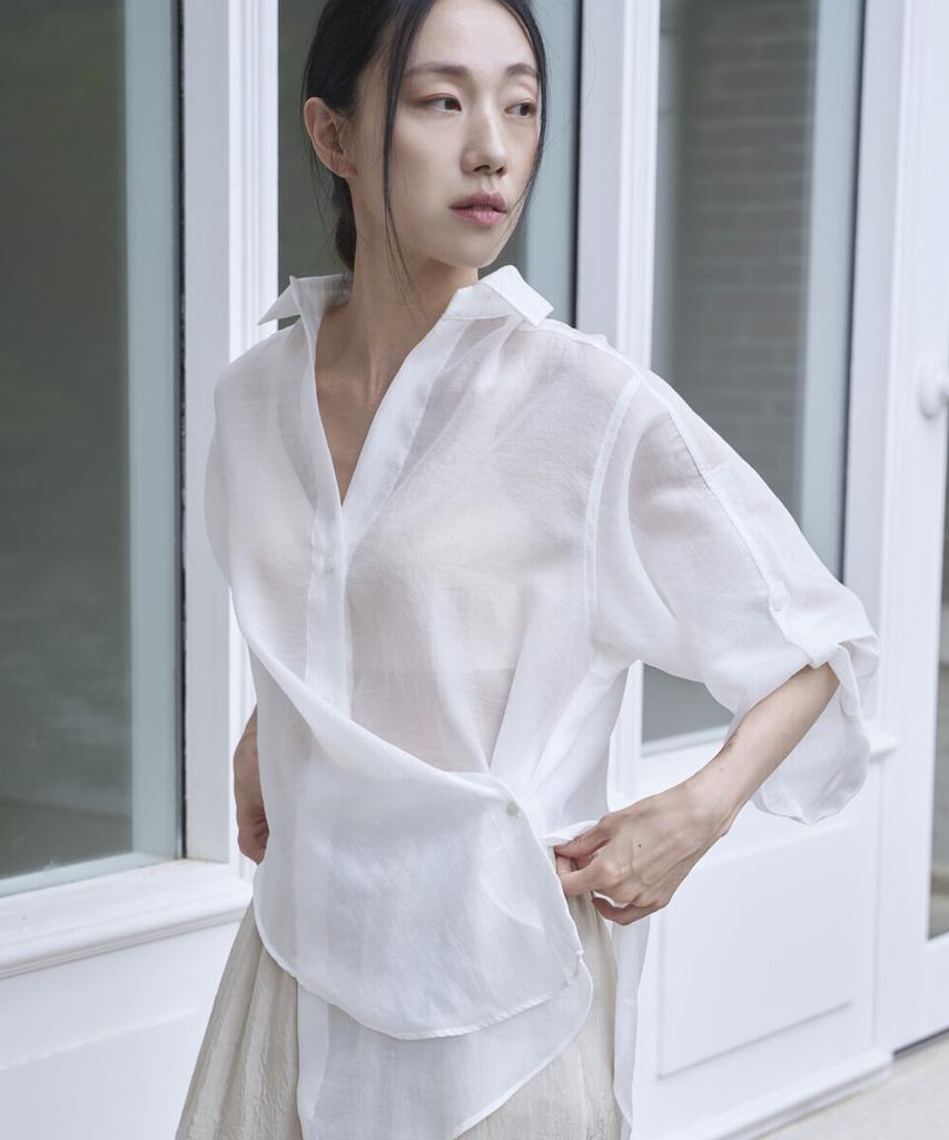 Eima Noir See-Through Blouse_3Color