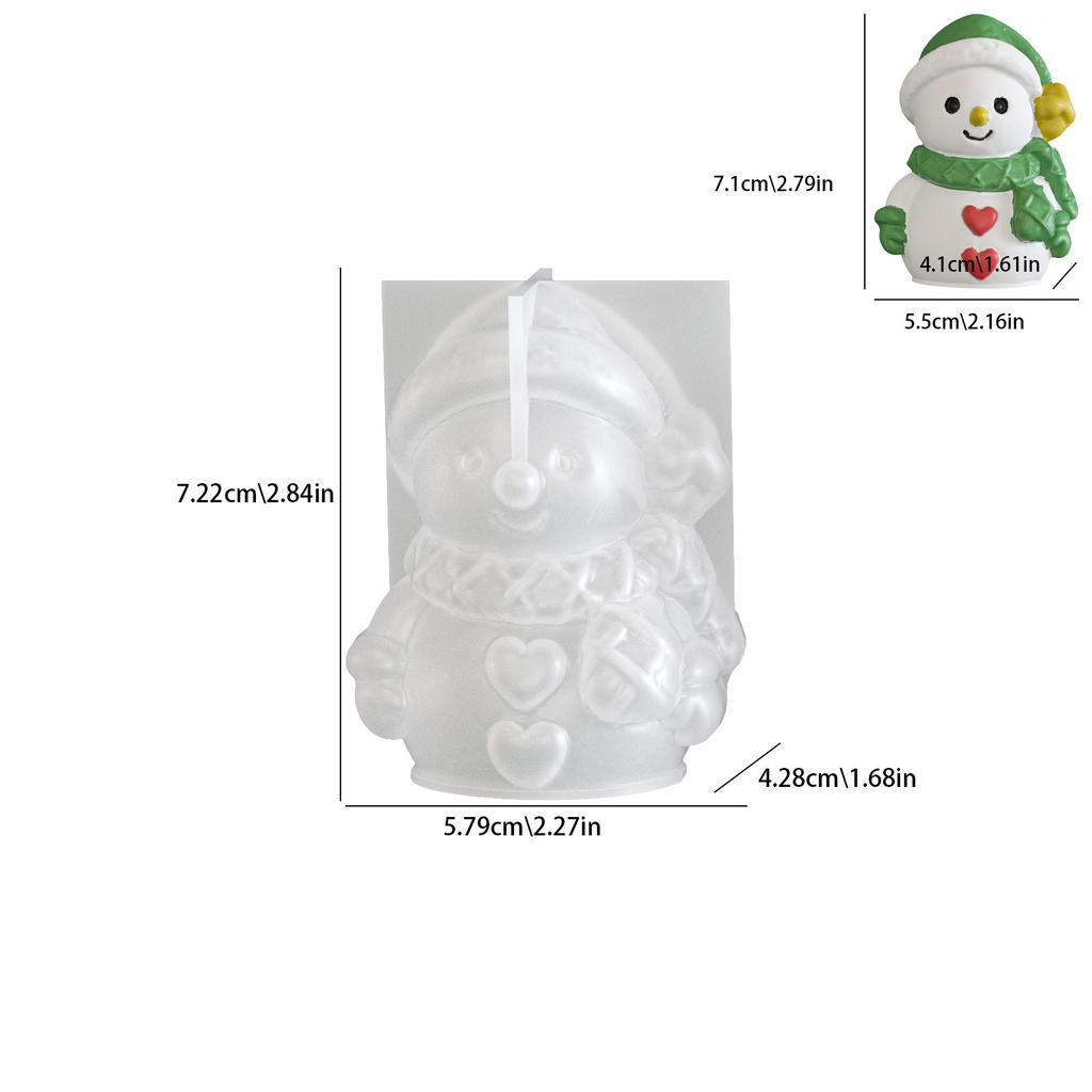 Christmas Snowman Silicone Mold Reusable Snowman Silicone Mold Aromatherapy Candle Mold Eco-Friendly For Diy Crafting Holiday