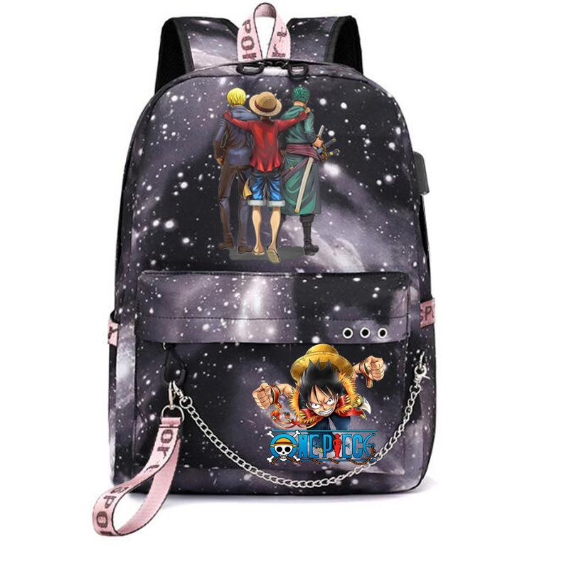 USB student school bag travel backpack printed One Piece casual trendy bag