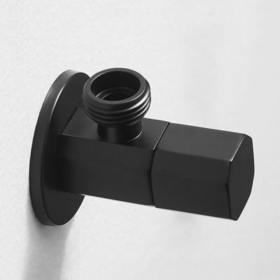 Robinet d'angle de remplissage de salle de bain Noir Acier inoxydable Cuisine Mitigeur froid chaud Accessoires Filetage standard G1/2