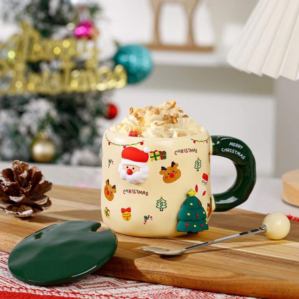 Creative Cute Christmas Cup Christmas Mug DIY Ceramic Cup Coffee Cup Breakfast Cup Souvenir Water Cup