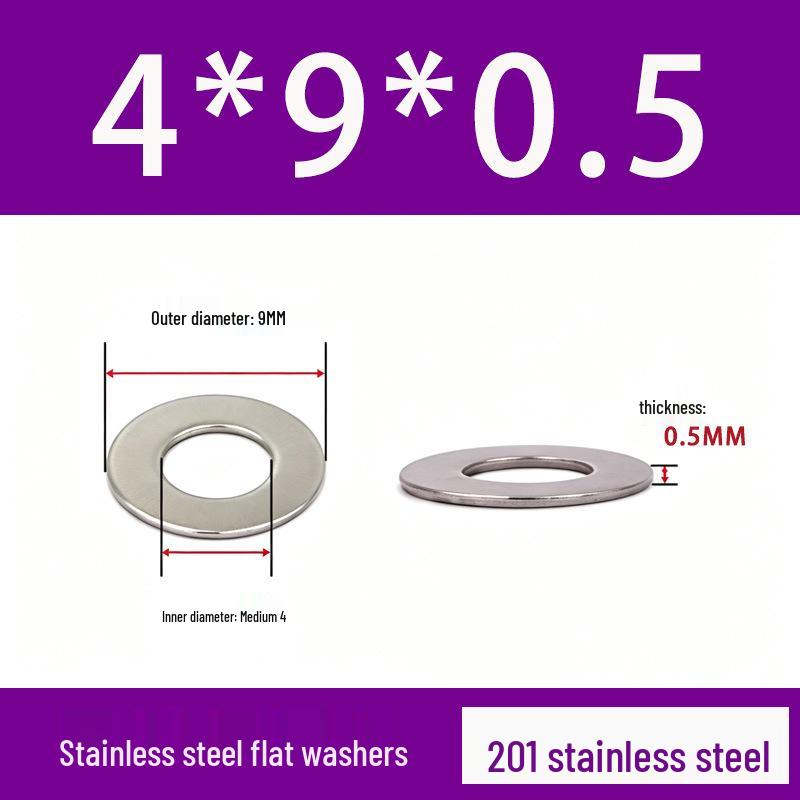201 Stainless Steel Rust-proof Flat Washer - National Standard Hardware Fasteners with Complete Specifications, In Stock.