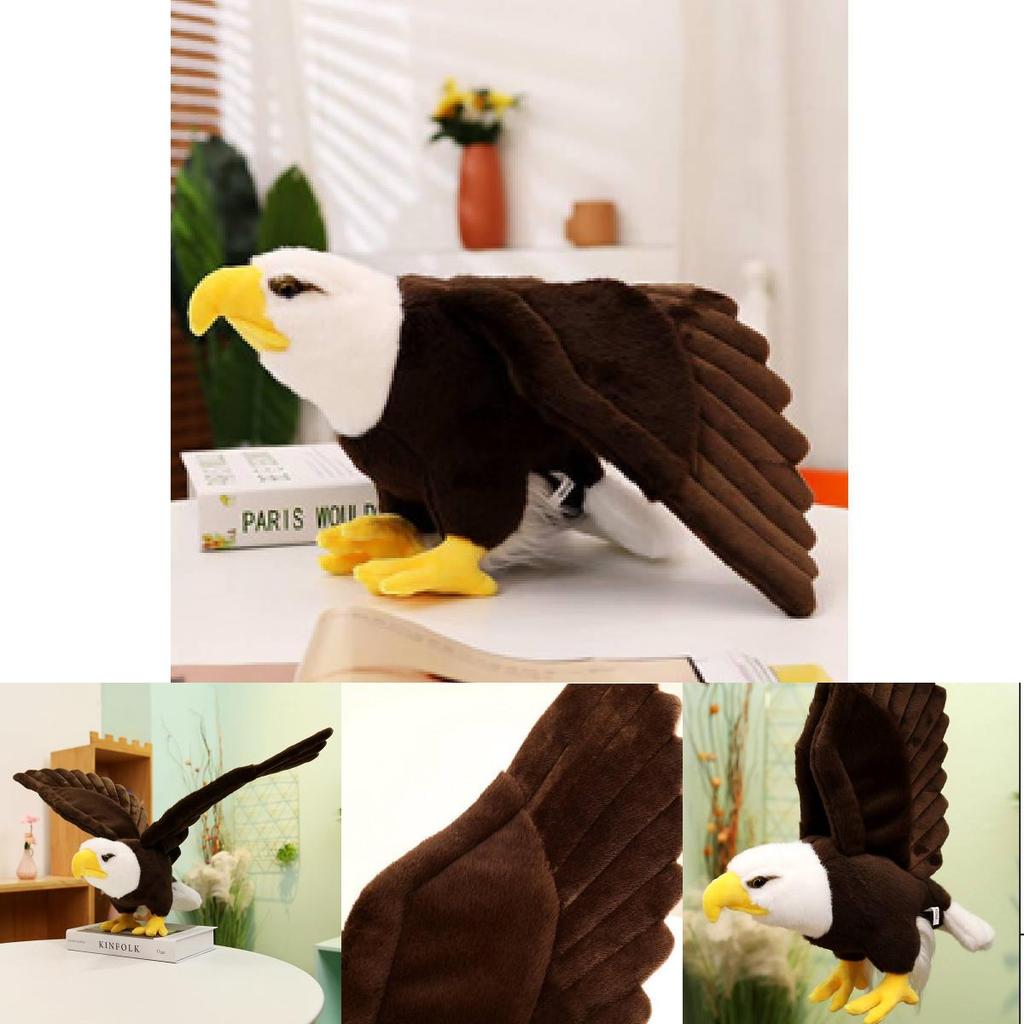 Hochwertiges Plüsch Weißkopfseeadler Spielzeug Weiches Stofftier für Heimdekoration und Kinder Kuschelpuppe