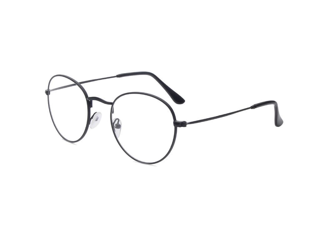 Retro Metal Round Patterned Edge Eyeglasses 3447 - Trendy Harajuku-Inspired Plano Glasses