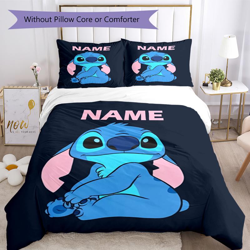 Juego de Ropa de Cama con Bordado de Nombre Personalizado de 3 Piezas, Cierre de Funda Nórdica, Incluye 1 Funda Nórdica y 2 Fundas de Almohada, Suave y Cómodo para Todas las Estaciones.
