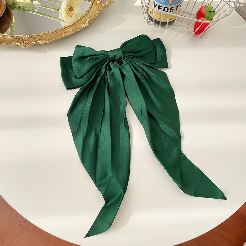 11 Solid Color Satin Ribbon Big Bows Hairpin Spring Clips Hair Accessories for Women Girls Trendy Korean Summer Headwear