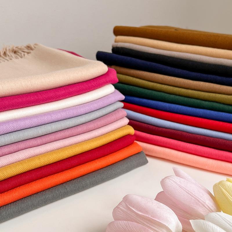 Green winter new solid color imitation cashmere scarf versatile gift men's and women's shawl tide