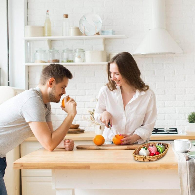 Convenient Fruit Plate Imitation Rattans Leaf Shaped Vegetable Tray Snacks Dish Multipurpose Basket for Everyday Use