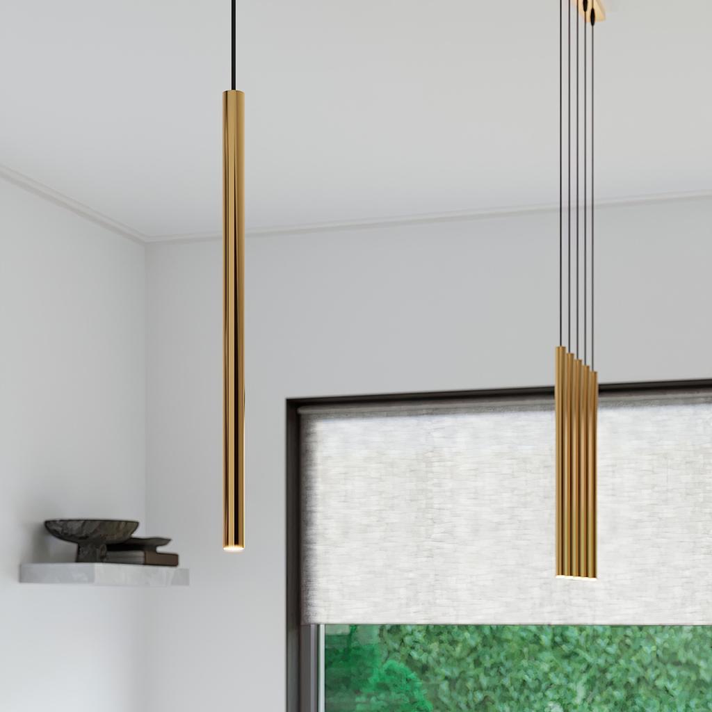 Pastel 3L gold pendant lamp