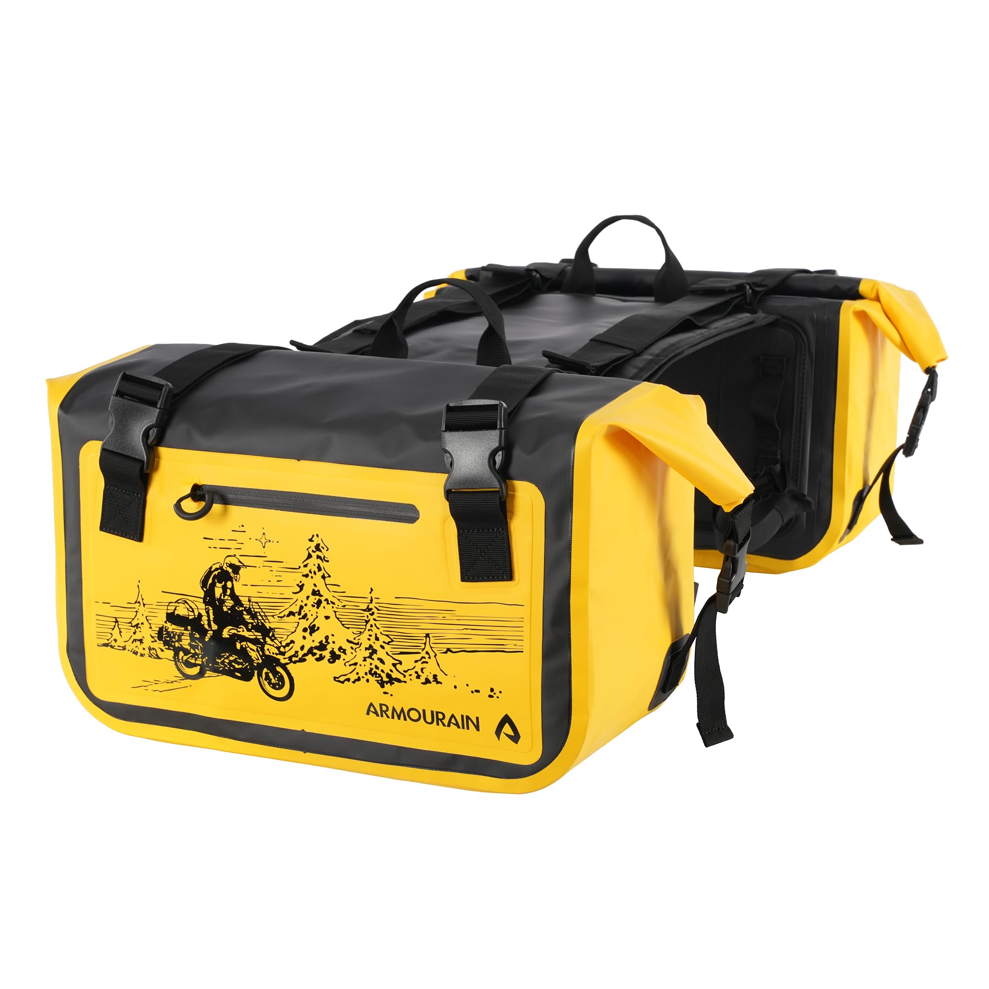 

ARMOURAIN Motorcycle Side Bags, 50L (25L x 2) Seat Bags, Saddle Bags, Motorcycle Accessories (Yellow)