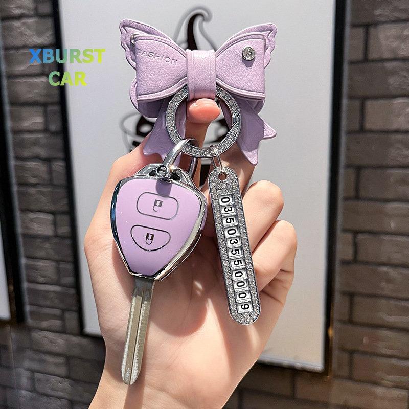 Tpu Shell Fob For Toyota Corolla Camry Reiz Rav4 Crown Avalon Venza Matrix Yaris 4Runner Blank Bag Car Key Case Cover Keychain