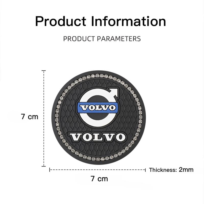 2Pcs Coaster Car Water Cup Anti-slip Pad Mat Auto Interior For Volvo ES90 EC40 EX40 EM90 XC90 V90 V60 XC60 V40 S80 S60 S90 XC40 ari852