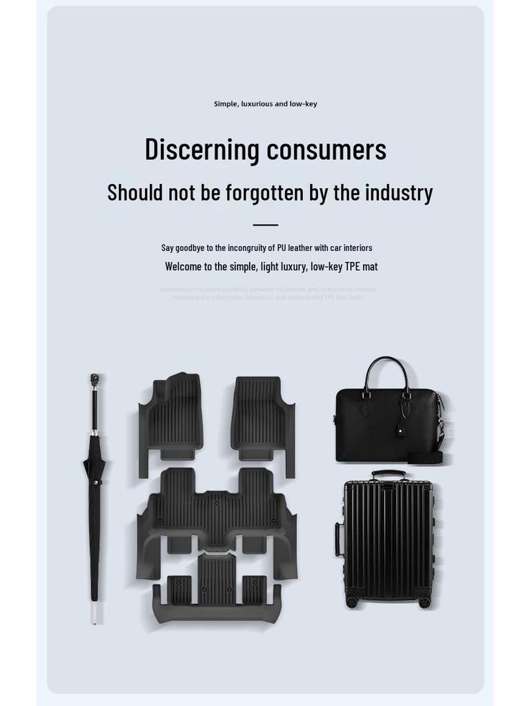 Tesla Model YL TPE Floor Mats with Full Coverage & Threshold Protection