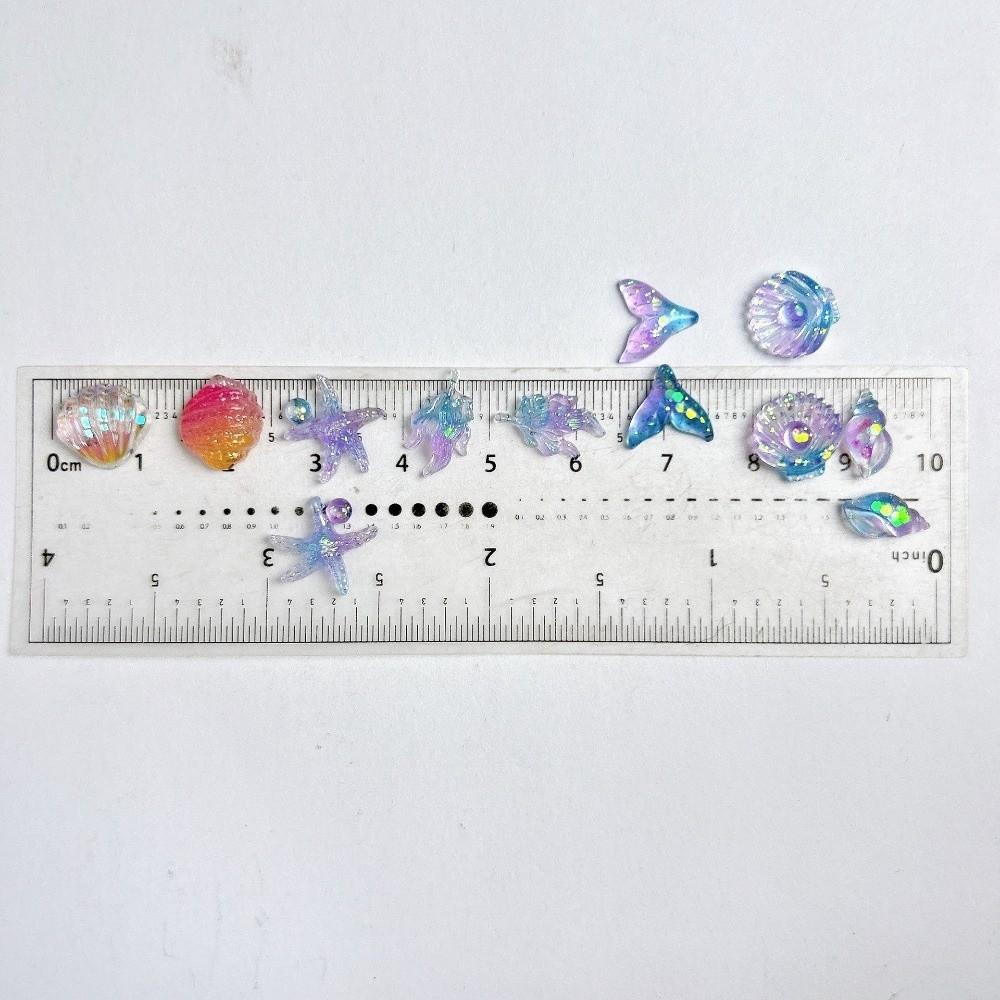 Colorful Translucent 3D Nail Charms Marine Design Multiple Shapes Nail Art Decorations Resin Resin Nail Decorations