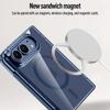New Electroplated Magnetic Transparent Case for IPhone Ultra 18 Fold Wide for Magsafe Shockproof Lens Protrusion Slim Fit Cover
