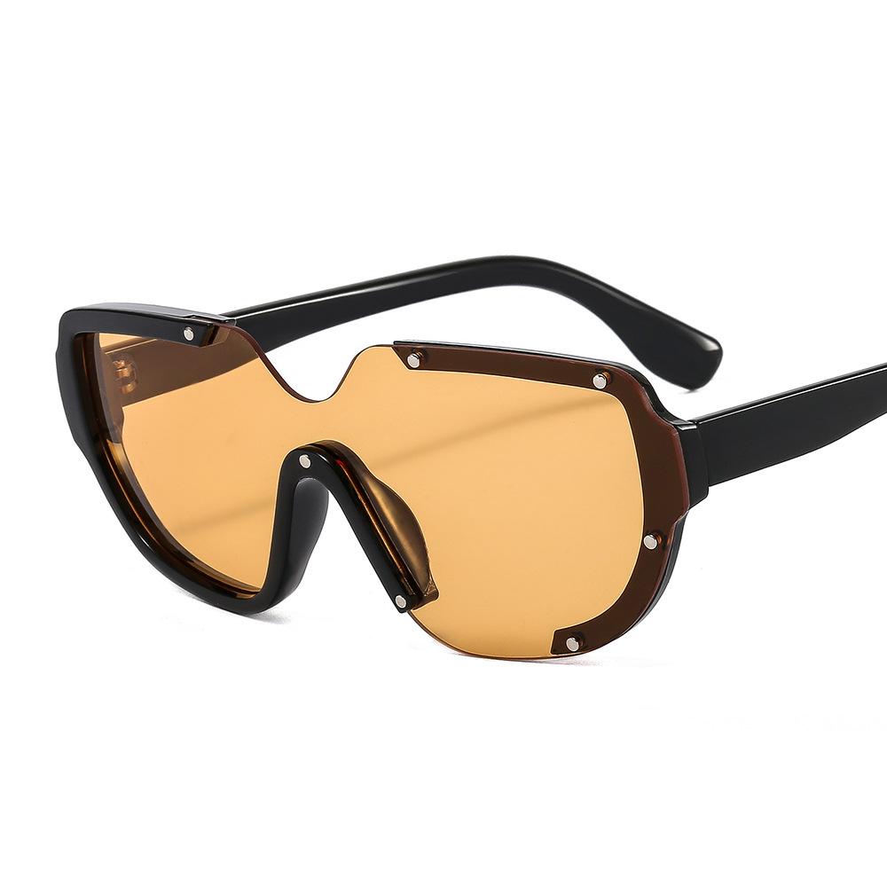 Double Color Rimless Sunglasses UV400 One Piece Lens Punk Shades for Women Men Luxury Sun Glasses Gafas