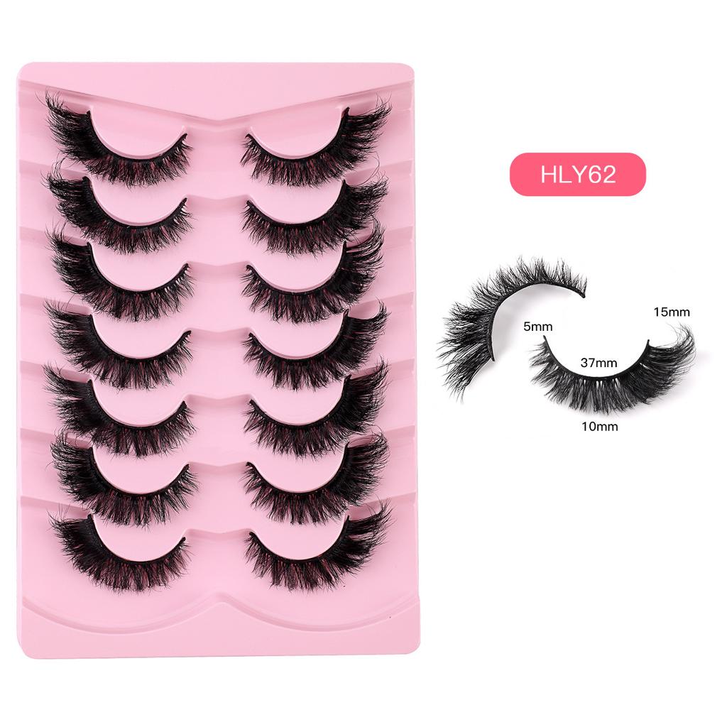 7 Pairs Of Long End-Of-Eye False Eyelashes, Thick Fox Eye, Cat Eye Eyelashes.