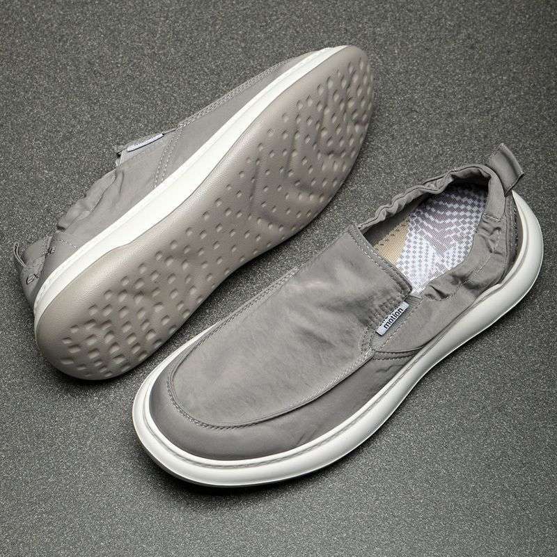 Men's shoes are breathable and comfortable in summer, deodorant canvas shoes, men's one-pedal cloth shoes, versatile thick-soled lazy casual board sh