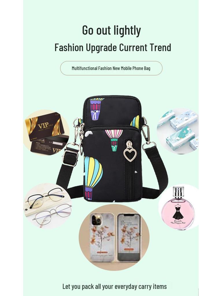 Women's Crossbody Phone Bag - 2023 Korean Canvas Shoulder Bag, Casual Small Square Wristlet & Neck Pouch