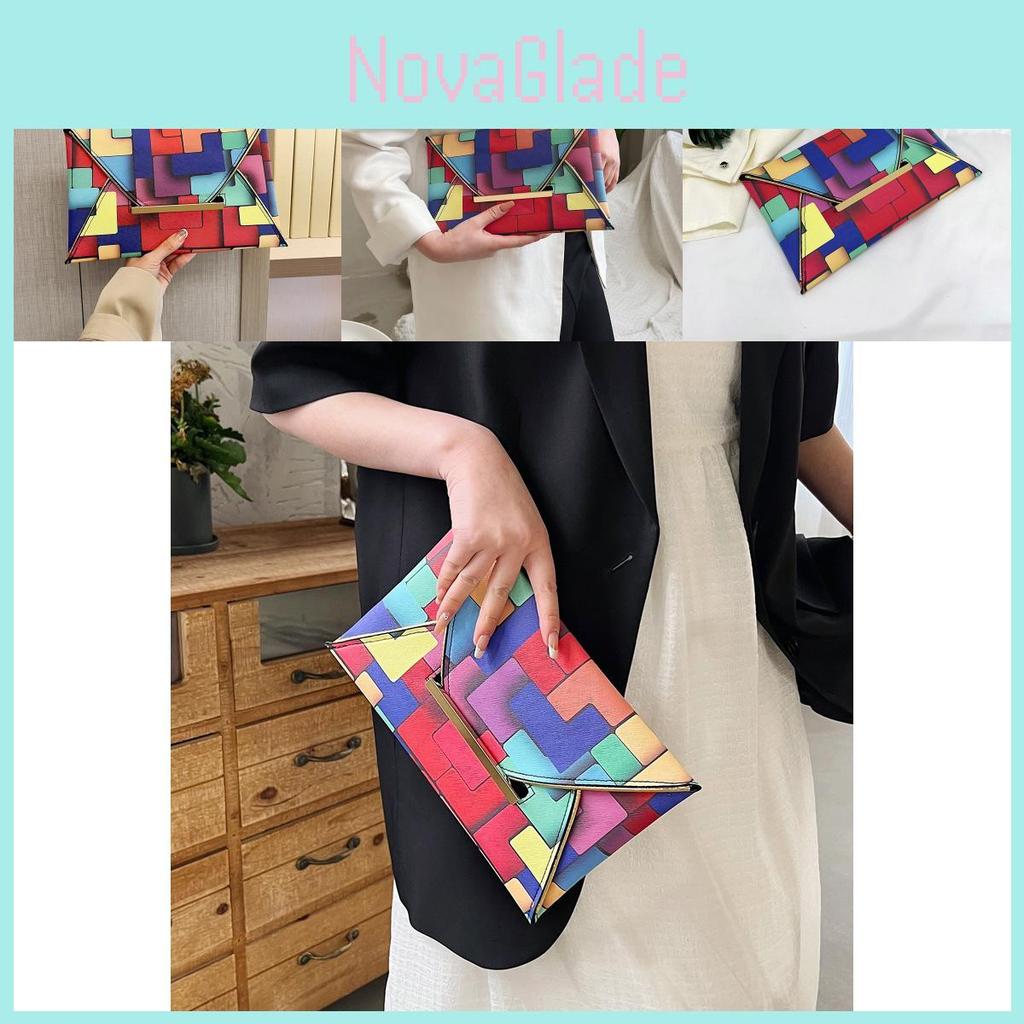 Fashionable Colorful Pu Handheld Clutch Bag For Women Stylish Casual Summer Use