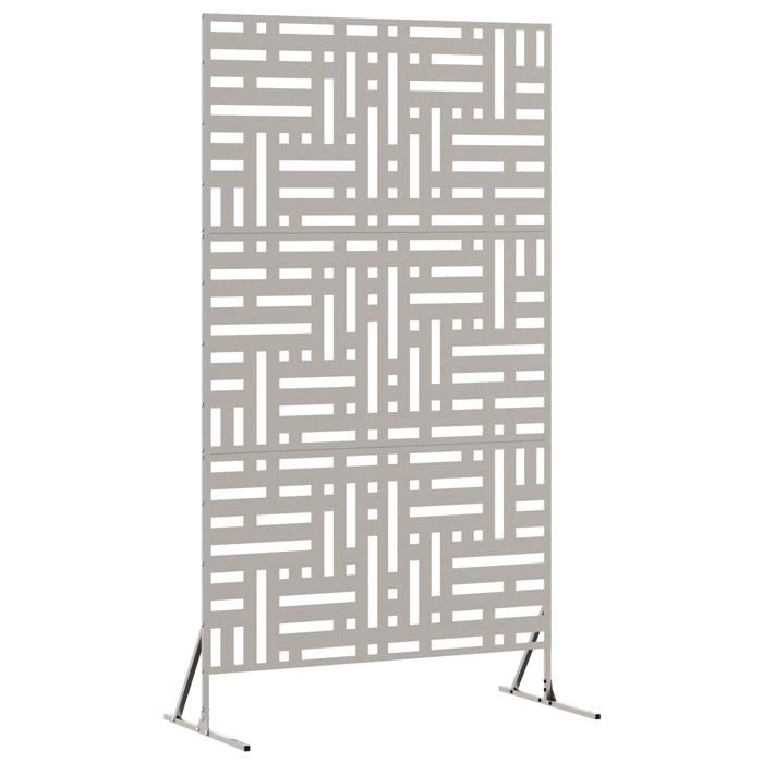 VidaXL 180 Cm Corten Steel Screen | Opaque Geometric Design, Modern Style for Outdoor, Resistant Barrier 868555