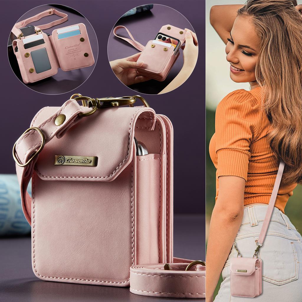 Business Luxury Crossbody Magnetic Cards Solt Wallet Flip Leather Case For Motorola Razr 60 50 40 Ultra Long Lanyard Bag Cover