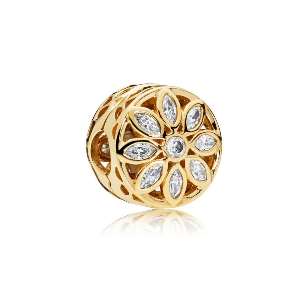 High quality copper Light Gold Plated Rose Heart Diamond Hollow Carving Charm Do It Yourself Bead Charms Compatible With Ideal For Authentic Bracelets
