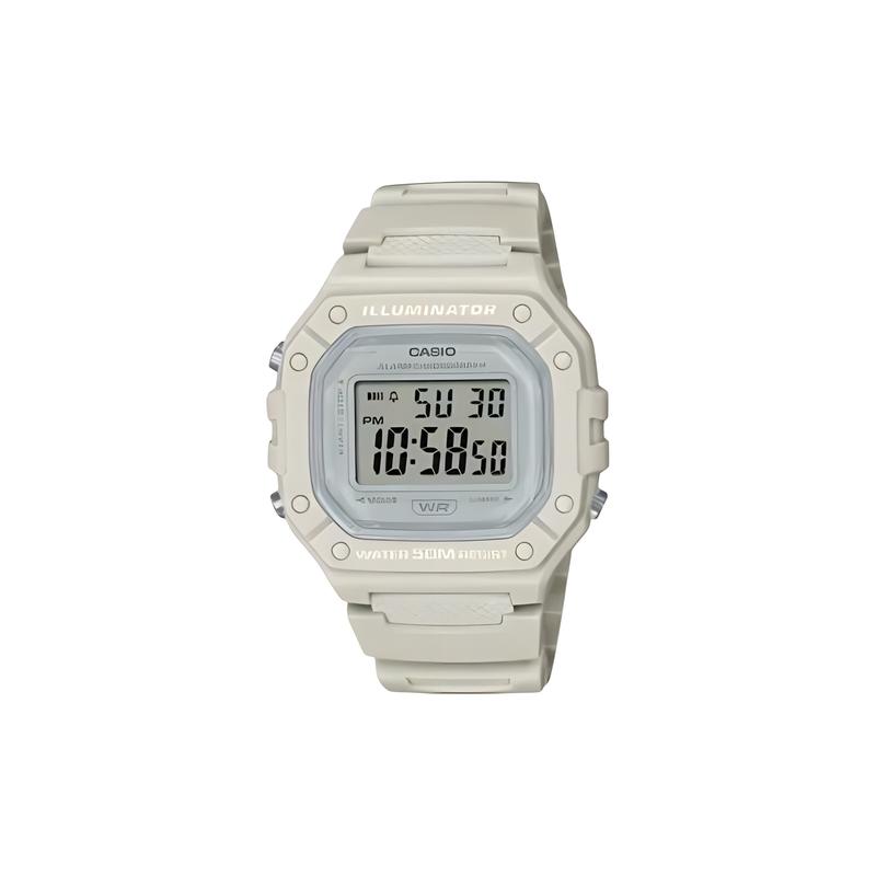 CASIO Индивидуальные часы модифицированная серия водонепроницаемые 200 метров W-218HC-8AV модифицированные-облачно-тканная тень Кварцевый полимерный ремешок я W-218HC-8AV белый