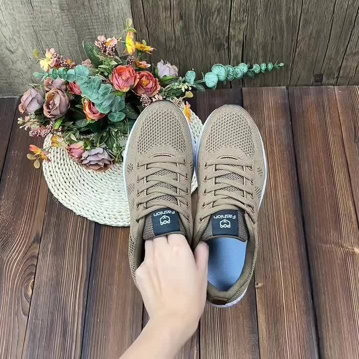 Women's Casual Lace-Up Sneakers - Comfortable Round Toe Low-Top Shoes