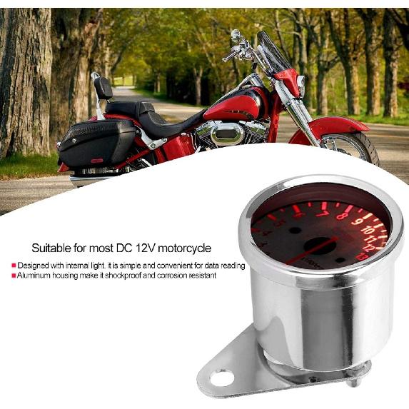 Motorcycle Tachometer 0-13000rpm/min Electronic Tach Meter Gauge LED Display for DC 12V Motorcycle